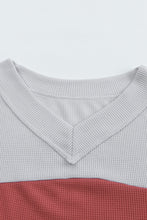 Load image into Gallery viewer, Wild Leopard Contrast Sleeve Colorblock Waffle Knit Top