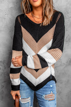 Load image into Gallery viewer, Chevron Colorblock Knit Sweater