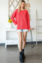 Load image into Gallery viewer, Waffle Knit Side Slit Pullover Top