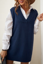 Load image into Gallery viewer, Dark Blue Knit Vest Pullover Sweater