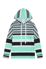 Load image into Gallery viewer, Striped Drawstring Long Sleeve Hoodie