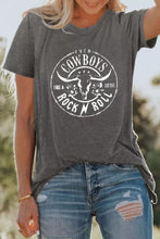 Load image into Gallery viewer, Letter Steer Head Pattern Print Short Sleeve Graphic Tee