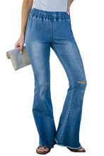Load image into Gallery viewer, Distressed Bell Bottom Denim Pants