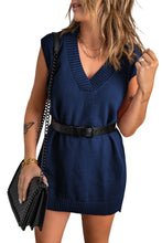 Load image into Gallery viewer, Dark Blue Knit Vest Pullover Sweater