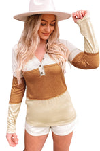 Load image into Gallery viewer, Striped Color Block Henley Top