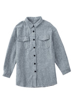 Load image into Gallery viewer, Textured Button Down Shirt Jacket with Pockets