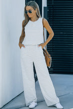 Load image into Gallery viewer, Striped Print Pocketed Sleeveless Jumpsuit
