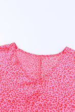 Load image into Gallery viewer, Leopard Print Oversized Half Sleeve V Neck Top