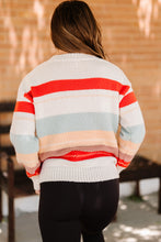 Load image into Gallery viewer, Crew Neck Drop-shoulder Striped Color Block Sweater