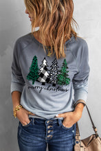 Load image into Gallery viewer, Merry Christmas Tree Gradient Color Print Graphic Sweatshirt