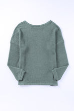 Load image into Gallery viewer, Waffle Knit Drop Shoulder Long Sleeve Top