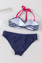 Load image into Gallery viewer, Halter Bandeau Striped Bikini