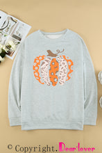 Load image into Gallery viewer, Halloween Pumpkin Leopard Print Plus Size Sweatshirt