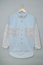 Load image into Gallery viewer, Contrast Leopard Denim Jacket