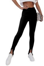 Load image into Gallery viewer, Rib Knit High Waist Slit Leggings