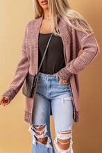 Load image into Gallery viewer, Plaid Knitted Long Open Front Cardigan