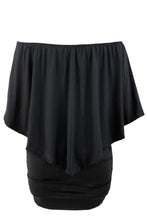 Load image into Gallery viewer, Plus Size Multiple Dressing Layered Black Mini Poncho Dress