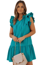 Load image into Gallery viewer, Tiered Ruffled Sleeves Mini Dress with Pockets