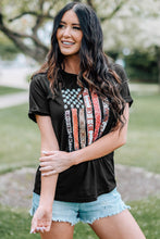 Load image into Gallery viewer, Western American Flag Print Short Sleeve Graphic Tee