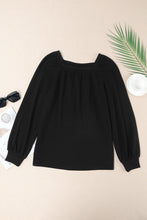 Load image into Gallery viewer, Scoop Neck Puff Sleeve Waffle Knit Top