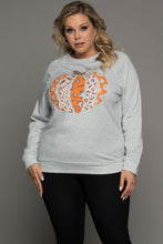 Load image into Gallery viewer, Halloween Pumpkin Leopard Print Plus Size Sweatshirt