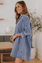 Load image into Gallery viewer, Buttoned Long Sleeve Denim Mini Dress
