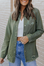 Load image into Gallery viewer, Ripped Denim Jacket