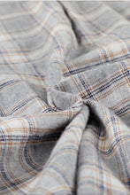 Load image into Gallery viewer, Khaki Drawstring Plaid Hooded Shacket