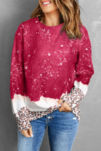 Load image into Gallery viewer, Leopard Bleached Pullover Sweatshirt