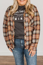 Load image into Gallery viewer, Plaid Print Button Long Sleeve Plus Size Shirt Coat