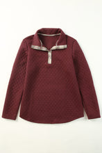 Load image into Gallery viewer, Geometric Texture Plaid Trim Sweatshirt