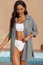 Load image into Gallery viewer, Lightweight Shirt Style Beach Cover Up
