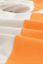 Load image into Gallery viewer, Colorblock Orange Contrast Stitching Sweatshirt with Slits