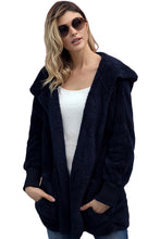 Load image into Gallery viewer, Soft Fleece Hooded Open Front Coat