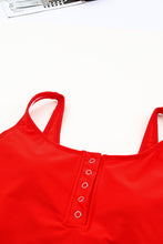 Load image into Gallery viewer, Square Neck Sleeveless Fashion Print Tankini Set