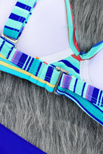 Load image into Gallery viewer, Twisted Bust Striped Bikini Set