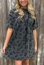 Load image into Gallery viewer, Vintage Washed Leopard T-Shirt Dress with Pockets