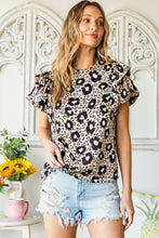 Load image into Gallery viewer, Ruffled Sleeveless O Neck Leopard Blouse
