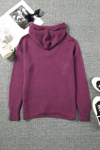 Load image into Gallery viewer, V Neck Ribbed Drop Shoulder Hooded Sweater