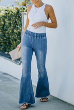 Load image into Gallery viewer, Distressed Bell Bottom Denim Pants