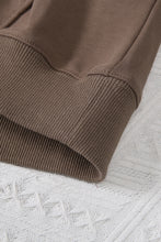 Load image into Gallery viewer, Zipped Turn Down Collar Cropped Sweatshirt with Pocket