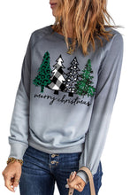 Load image into Gallery viewer, Merry Christmas Tree Gradient Color Print Graphic Sweatshirt