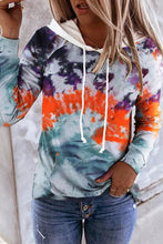 Load image into Gallery viewer, Multicolor Tie Dye Drawstring Kangaroo Pocket Hoodie