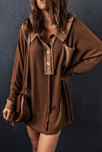 Load image into Gallery viewer, Waffle Knit Buttoned Long Sleeve Top