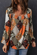 Load image into Gallery viewer, Square Neck Mixed Print Blouse