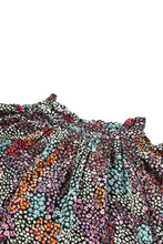 Load image into Gallery viewer, Multicolor Vibrant Floral Tie V Neck Puff Sleeve Blouse