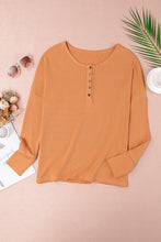 Load image into Gallery viewer, Waffle Knit Henley Top