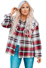 Load image into Gallery viewer, Geometric Plaid Print Pocketed Shacket