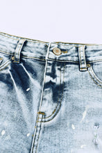 Load image into Gallery viewer, Distressed Bleached Denim Shorts