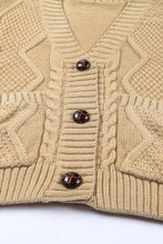 Load image into Gallery viewer, Beige Front Pockets Buttons Textured Cardigan